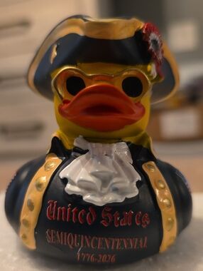 Rubber Ducky Productions, Inc. Navy & Gold Patriotic Duck Figurine